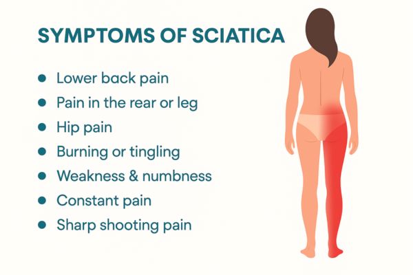 Symptoms of Sciatica treated by Dr. Vishal Kundnani in Mumbai